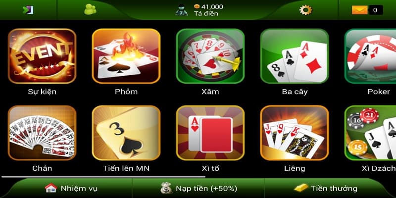 Các dòng game bài giải trí số 1