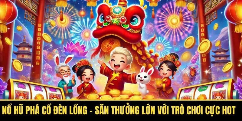 Không gian lễ hội trong slot Phá Cỗ Đèn Lồng của W88